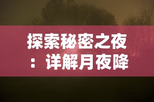 探索秘密之夜：详解月夜降临第三夜如何成功开启及其潜在玄机